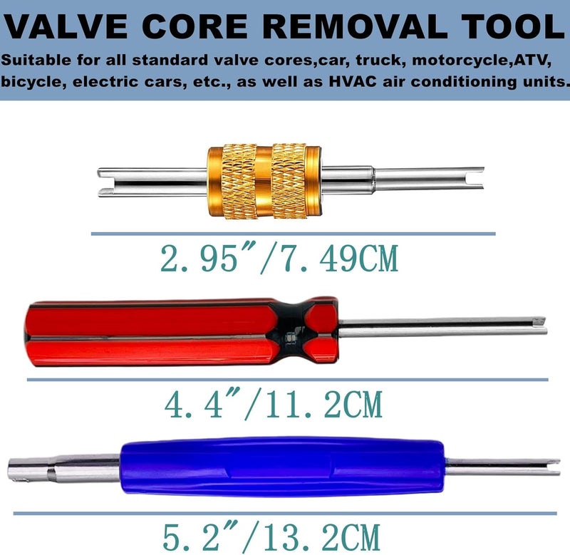 AKISS 6Pcs Valve Stem Removal Tool Kit, R134 R12 A/C HVAC Air Conditioner Schrader Valve Stem Core Remover Tool - Image 2